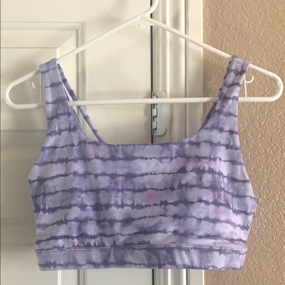 Athleta purple and white Activewear Top with matching Capri